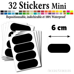 32 Etiquettes 6 cm - Stickers mini gommettes