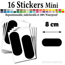 16 Etiquettes 8 cm - Stickers mini gommettes