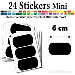 24 Etiquettes 6 cm - Stickers mini gommettes
