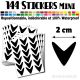 144 Flèches 2 cm - Stickers mini gommettes