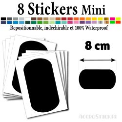 8 Etiquettes 8 cm - Stickers mini gommettes