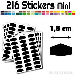 216 Etiquettes 1.8 cm - Stickers étiquettes gommettes