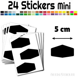 24 Etiquettes 5 cm - Stickers étiquettes gommettes
