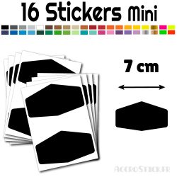 16 Etiquettes 7 cm - Stickers étiquettes gommettes
