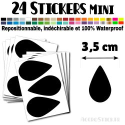 24 Gouttes d'eau 3.5 cm - Stickers mini gommettes