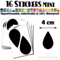 16 Gouttes d'eau 4 cm - Stickers mini gommettes