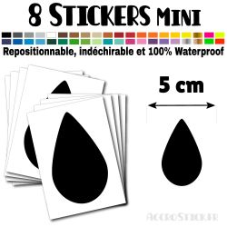 8 Gouttes d'eau 5 cm - Stickers mini gommettes