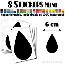 8 Gouttes d'eau 6 cm - Stickers mini gommettes