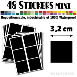 48 Carrés 3.2 cm - Stickers mini gommettes