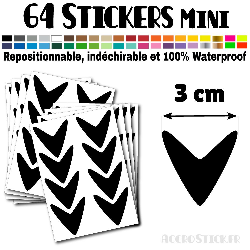 64 Flèches 3 cm - Stickers mini gommettes