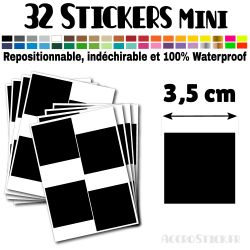 32 Carrés 3.5 cm - Stickers mini gommettes
