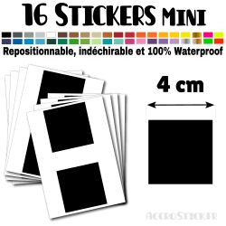 16 Carrés 4 cm - Stickers mini gommettes