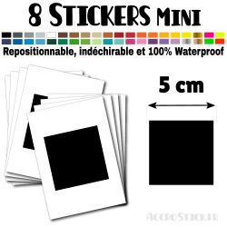 8 Carrés 5 cm - Stickers mini gommettes