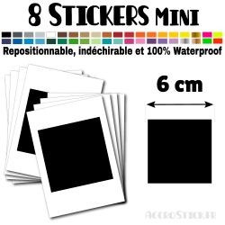 8 Carrés 6 cm - Stickers mini gommettes