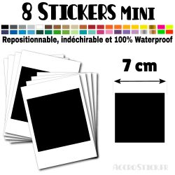 8 Carrés 7 cm - Stickers mini gommettes