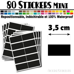 80 Rectangles 3.5 cm - Stickers étiquettes gommettes