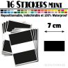 16 Rectangles 7 cm - Stickers étiquettes gommettes