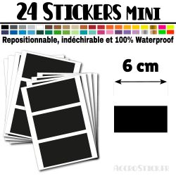 24 Rectangles 6 cm - Stickers étiquettes gommettes