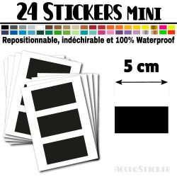 24 Rectangles 5 cm - Stickers étiquettes gommettes