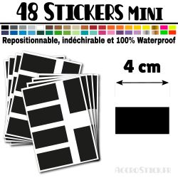 48 Rectangles 4 cm - Stickers étiquettes gommettes