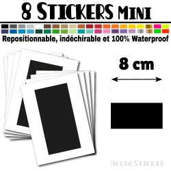 8 Rectangles 8 cm - Stickers étiquettes gommettes
