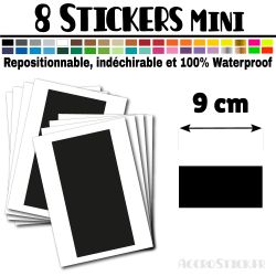 8 Rectangles 9 cm - Stickers étiquettes gommettes