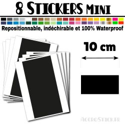 8 Rectangles 10 cm - Stickers étiquettes gommettes