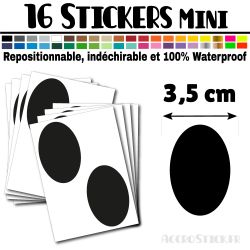 16 Ovales 3.5 cm - Stickers mini gommettes