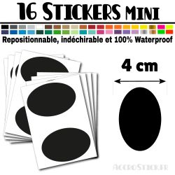 16 Ovales 4 cm - Stickers mini gommettes