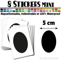 8 Ovales 5 cm - Stickers mini gommettes