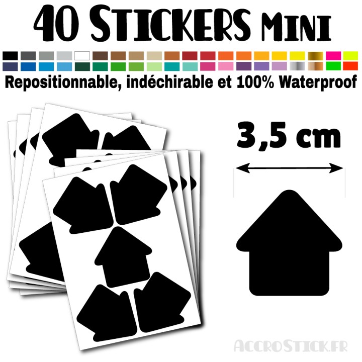40 Maisons 3.5 cm - Stickers mini gommettes