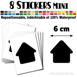 8 Maisons 6 cm - Stickers mini gommettes