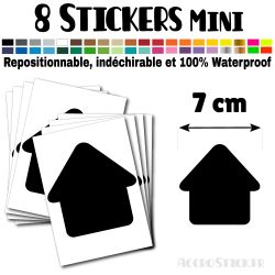 8 Maisons 7 cm - Stickers mini gommettes