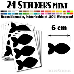 24 Poissons 6 cm - Stickers mini gommettes