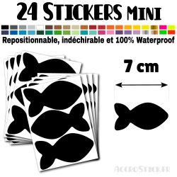 24 Poissons 7 cm - Stickers mini gommettes