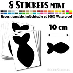 8 Poissons 10 cm - Stickers mini gommettes