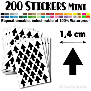 200 Flèches 1,4 cm - Stickers mini gommettes