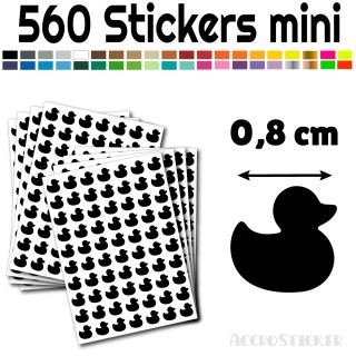 560 stickers Canard de 0,8 cm - Stickers étiquettes gommettes