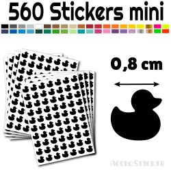 560 stickers Canard de 0,8 cm - Stickers étiquettes gommettes