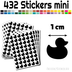 432 stickers Canard 1 cm - Stickers étiquettes gommettes