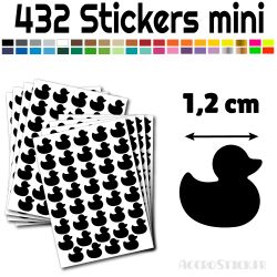 312 stickers Canard 1.2 cm - Stickers étiquettes gommettes