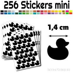 256 stickers Canard 1.4 cm - Stickers étiquettes gommettes