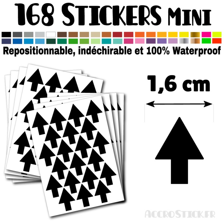 168 Flèches 1,6 cm - Stickers mini gommettes