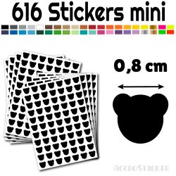 616 gommettes Ours de 0,8 cm - Stickers polyvalents