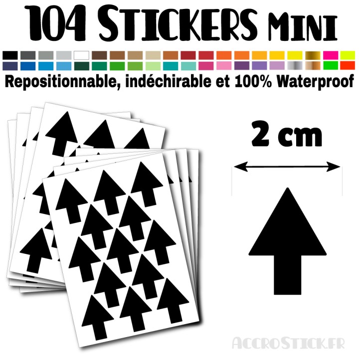 104 Flèches 2 cm - Stickers mini gommettes