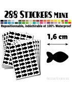 288 Poissons 1,6 cm - Stickers mini gommettes