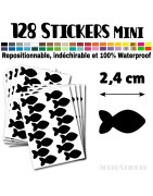 128 Poissons 2,4 cm - Stickers mini gommettes