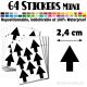 64 Flèches 2,4 cm - Stickers mini gommettes