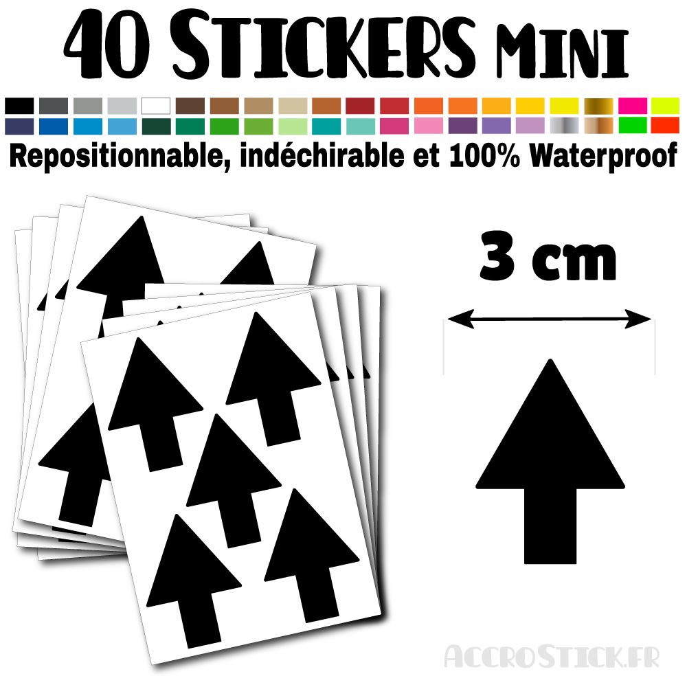 40 Flèches 3 cm - Stickers mini gommettes