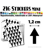 216 Flèches 1,2 cm - Stickers mini gommettes